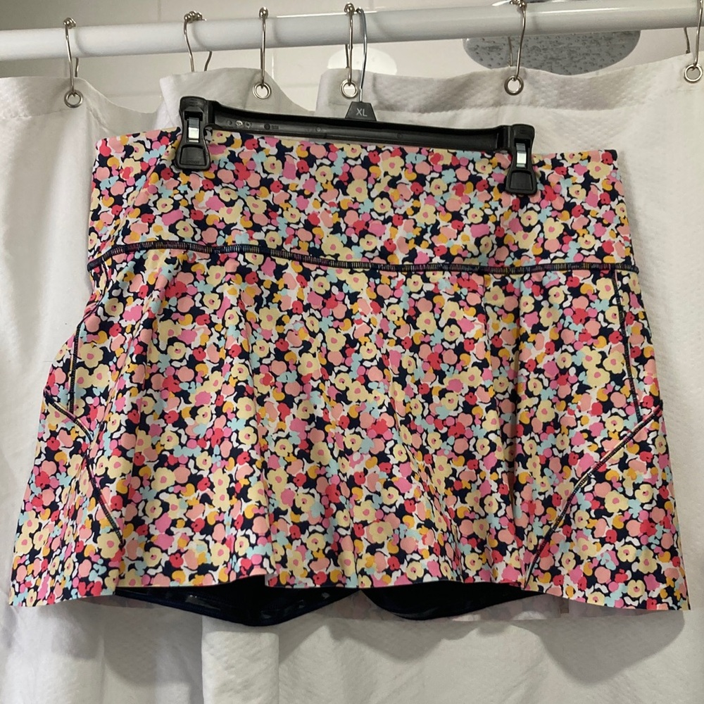 Athleta Multicolor Floral Skater Skirt skort NWOT